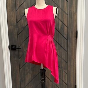 Trina Turk Asymmetrical Silk Sleeveless Top